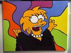 The Simpsons Lisa Lizard Queen acrylic painting on 18in x 14in canvas
