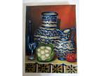 PUEBLA MEXICO STILL LIFE OIL ON CANVAS PAINTING 8" X 6" by Luis Jesus (unsigned)