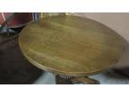 Oak Round Table Poker Game Pedestal Table