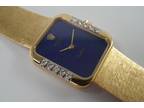Rolex Lapis Diamonds Ref. 4628 18k Yellow Gold Bracelet Ladies Watch c. 1985