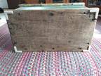 Antique Primitive Green Paint Folk Art Dovetailed Wood Blanket Chest Trunk