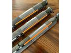 NEW Lot of 3 ZEBCO 808 BOSS 7 Ft Medium Heavy Spincast Rods w Orange Glow Tips