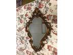 Vtg Mid Century Modern Ornate Syroco Homeco Style Resin Wall Mirror Curvy