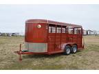 2024 W-W Trailer ALL AROUND 6x16x6'6" BUMPER PULL STOCK TRAILER RUBBER FLOOR