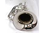 Marching Baritone Key of Bb w/ Case Nickel Plated Excellent Condition