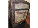 Vintage STEAMER TRUNK storage chest camelback humpback antique victorian decor