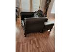 Leather Chair with ottoman "Ashley "