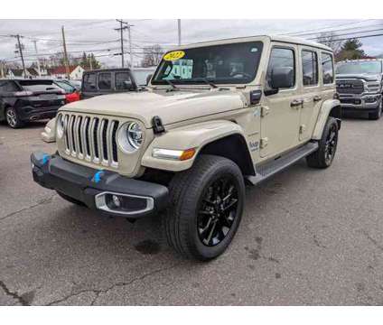 2022 Jeep Wrangler 4xe Unlimited Sahara is a Gold 2022 Jeep Wrangler Unlimited Sahara Car for Sale in Enfield CT