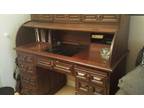 Large wood roll top desk