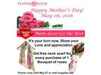 Free flower delivery plus exciting gifts and chocolates this Mother's day