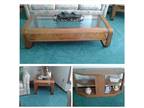 Oak coffee table, end table and side table