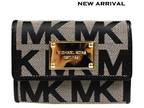 Michael Kors Rare Jet Set Flap Coin Purse Sig Print Beige / Black $84.99