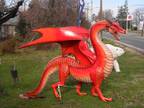 AWESOME Painted Fiberglass Statue of Dragon