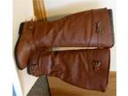 Brand New Leather Boots, Zipped-up, Size 8