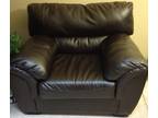 Brown leather arm chair