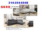 modern Sectional Sofa..Black or White Bonded Leather..New