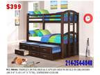 Triplex Bunk_beds and Captain Bed W/Built in Drawers..New