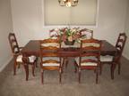 Dining Room Table, 6 Chairs, Serving Hutch
