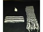 Child's Winter Hand Crocheted Pom Pom Cap And Scarf Sets - See Description
