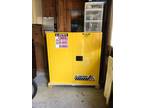 Steel Justrite Chemical Storage Cabinet 43 x44 x18 Yellow