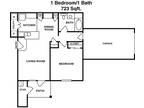 1 Floor Plan 1x1 - Falls At Westover Hills, San Antonio, TX