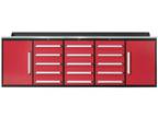 Value Industrial 10FT-15D Red Workbench Cabinets - 10 foot wide - 15 drawers