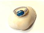 Silver Wire Wrap Blue Howlite GemStone Ring