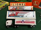 Lionel, Ogauge, or G tractor trailers and John Deere tractor trailer