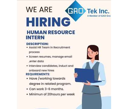 Job ad for Human resources internship is a Intern Intern in Job Job at Gao Tek in Ann Arbor MI