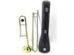 King Musical Instrument Gold Brass Trombone With Carrying Case