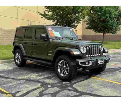 2022 Jeep Wrangler Unlimited Sahara w/ Sky OneTouch power top is a Green 2022 Jeep Wrangler Unlimited Sahara SUV in Waukesha WI