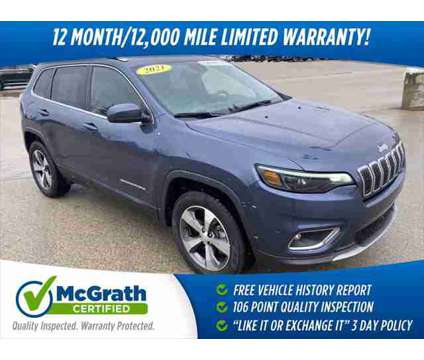 2021 Jeep Cherokee Limited 4X4 is a Blue, Grey 2021 Jeep Cherokee Limited SUV in Dubuque IA