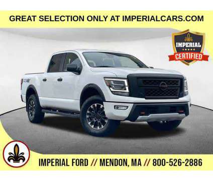2023UsedNissanUsedTitanUsed4x4 Crew Cab is a White 2023 Nissan Titan PRO-4X Car for Sale in Mendon MA