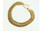 Gold Chain Bracelet with Heart Toggle Clasp