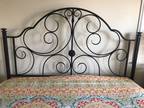 King wrought iron headboard and bed frame
