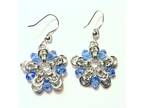 Chainmaille Snowflake Earrings Blue or Red