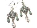 Silver Star Chainmaille Chandelier Earrings