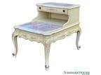 Vintage French Provincial Pink Marble 2-Tier End Table