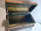 Vintage Wood , & leather Treasure Chest original hardware