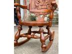 Antique Traditional Quartersawn Oak Figural Rocking Chair by George Arndt