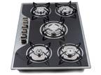 30" Gas Cooktop Stove Top 5 Burners LPG/NG Dual Fuel Stainless Steel Built-In