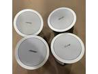 4 Ceiling Speakers Bose Model 8 Flush Mount Loudspeaker White Lot (4) Tested
