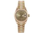 PAPERS Ladies Rolex DateJust President Champagne 26mm 69178 18k Gold Watch Box
