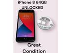 Apple iPhone 8 - 64GB - Space Gray (UNLOCKED) A1863 (CDMA + GSM)