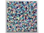 Abstract Textured Wall Art Modern Painting Pink Blue White Grey Purple Yellow