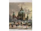 Berlin Dom Winter Oil Painting on Copper by Heinz Scholtz Signed. 1925