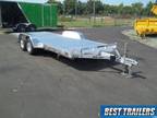 aluma 8218 Tilt carhauler trailer equipment gravity tilt 7x18 aluminum w air dam