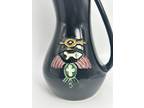 Vtg MCM Ceramic Glaze Thunderbird Black Pitcher By, Arizona Pottery-USA *