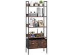 5 Tier Open Bookshelf Bookcase Storage Rack Shelves for Living Room/Home/Office