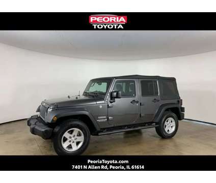 2017 Jeep Wrangler Unlimited Sport is a Grey 2017 Jeep Wrangler Unlimited Car for Sale in Peoria IL